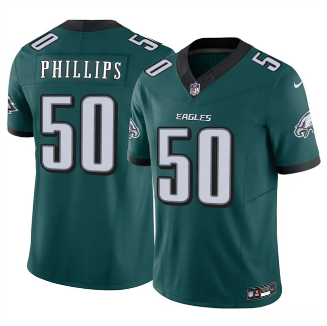 Men's Green Philadelphia Eagles #50 Jaelan Phillips 2025 F.U.S.E. Vapor Untouchable Limited Stitched Football Jersey